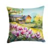 Louisiana Magnolias in Watercolor Throw Pillow Machine Washable, Indoor Outdoor Decorative Pillow for Couch, Bed or Patio, 14Hx14W