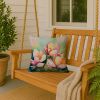 Mississippi Magnolia in Watercolor Throw Pillow Machine Washable, Indoor Outdoor Decorative Pillow for Couch, Bed or Patio, 18Hx18W