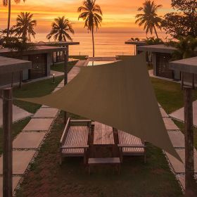 Artpuch Custom Size Brown Sun Shade Sail Triangle Canopy 185 GSM Durable Fabric UV Block Awning for Outdoor Patio Garden Backyard (Customized Ava (Color: Brown, size: 07'x17')