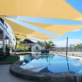 Artpuch 13'x23'x26.4'Customize Sand Sun Shade Sail Commercial Standard UV Block 185 GSM, Water and Air Permeable, Heavy Duty (size: 14x16x21.3)